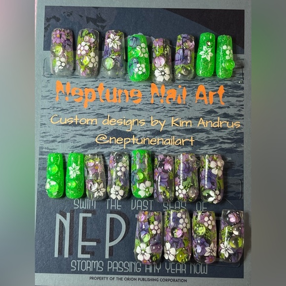 Press on nails - medium length, square - Picture 2 of 4